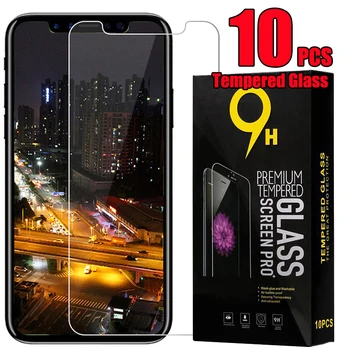 10pcs מזג זכוכית מגן מסך 2.5 D מגן סרט עבור iPhone 15 Pro מקס 14 + 13 Mini 12 11 XS XR-X 8 7 SE עם החבילה
