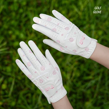 1Pair חדש ספורט נשים כפפות קוריאנית מהדורה מודפסת קטן טרי גולף, כפפות PU Superfiber בד עמיד ולא להחליק כפפות