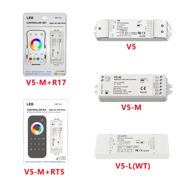 2.4 G הרץ RGB+CCT לדחוף דימר RF קורות LED הרצועה בקר מרחוק WiFi/RF 5 ב1 בקר LED RGB+צבע להחליף ערוץ 5