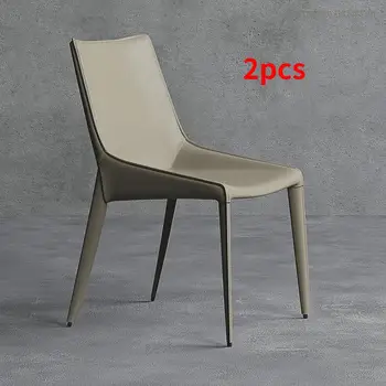2PCS האוכל כיסא פשוט המודרנית אוכף עור עיצוב הבית המסעדה כורסה הכיסא פנאי ומתן כיסא נוח