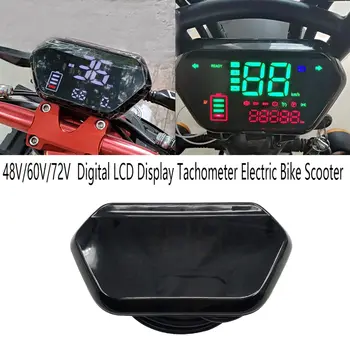 48V/60V/72V אופנוע מד מרחק דיגיטלי תצוגת LCD Tachometer LCD מד המהירות על אופניים חשמליים קטנוע