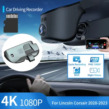 4K HD 1080P Wifi קאם דש המכונית מצלמת ראיית לילה נהיגה מקליט אביזרי רכב לינקולן Corsair 2020 2021 2022 2023 2024