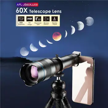 APEXEL HD 60X טלסקופ עדשה מקצועית טלפון נייד משקפת אסטרונומית זום עדשה עם חצובה עבור טלפונים חכמים iPhone