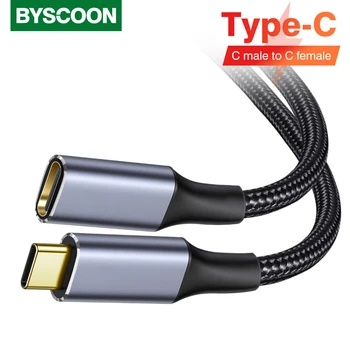 Byscoon USB C 3.1 Gen2 10Gbps כבל מאריך סוג C סוג C משטרת 100W QC 4.0 טעינה מהירה כבל ה-MacBook Pro 4k 60Hz כבל
