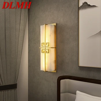 DLMH פליז קיר אור LED המודרני יוקרתי משיש פמוטים מתקן מקורה עיצוב הבית השינה, הסלון למסדרון