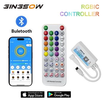 Gingsow LED רצועת אור RGBIC אפליקציה Bluetooth שלט רחוק גמיש שינוי צבע תאורה אחורית סרט דיודה IR38 המפתחות SP611E
