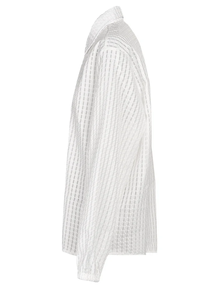 Eshin צווארון פולו שרוול ארוך בודד עם חזה חולצת פסים לנשים 2023 סתיו אופנה נשית חדשה מקסימום חולצה Y2k TH4207 - 1