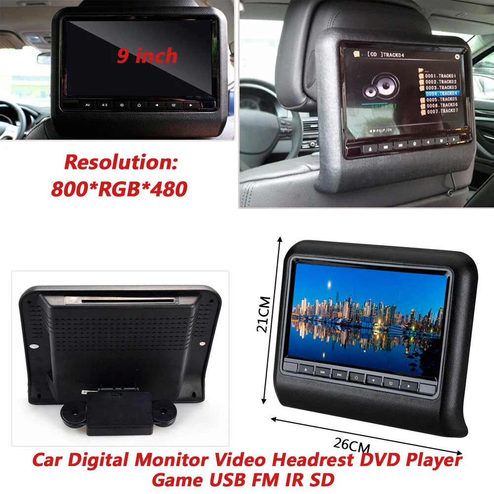 בגב המושב משענת ראש תצוגת LCD שלט רחוק נגן DVD לפקח אוניברסלי לרכב אביזרים הפנים החדש נגן מולטימדיה - 3