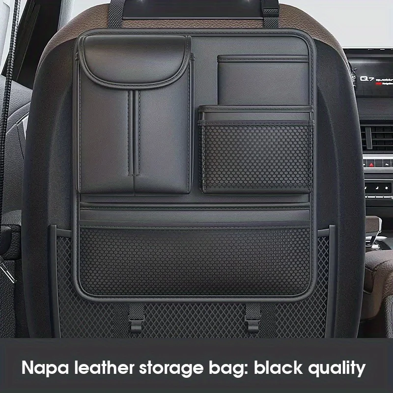 במושב האחורי של רכב שקית אחסון בגב המושב תלויה שקית אחסון רב תכליתי תיבת אחסון רכב פנים התיק ומשונים תיבת אחסון - 2
