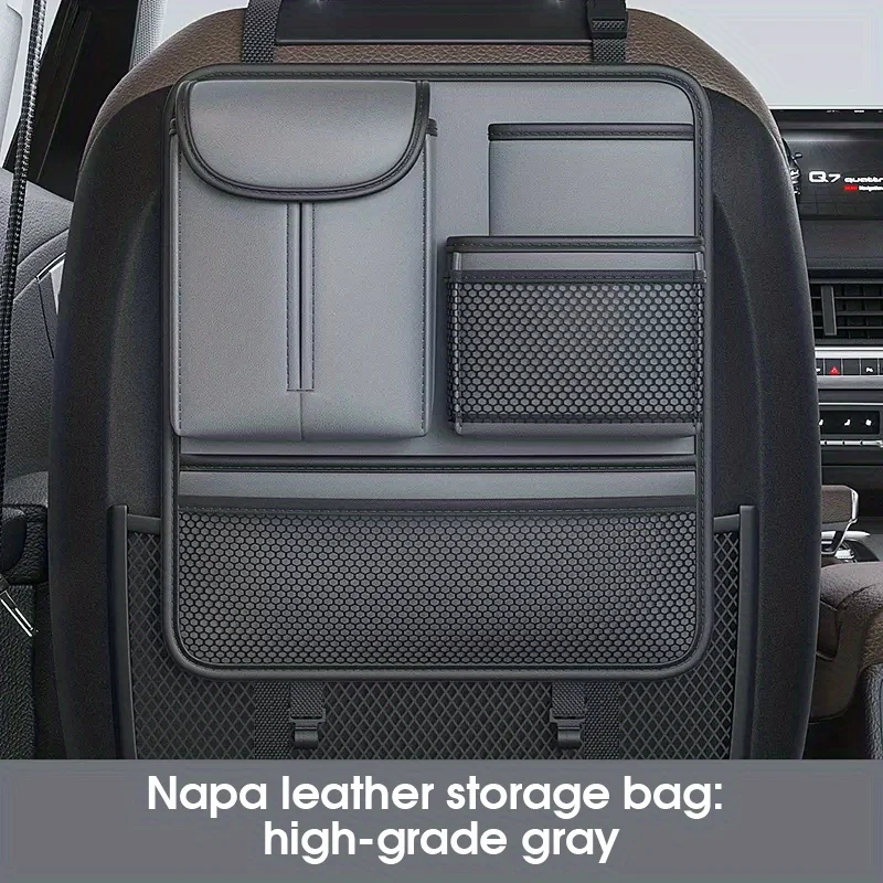 במושב האחורי של רכב שקית אחסון בגב המושב תלויה שקית אחסון רב תכליתי תיבת אחסון רכב פנים התיק ומשונים תיבת אחסון - 4