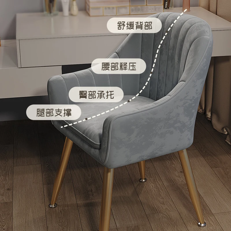 יוקרה מודרנית כסאות אוכל חדר האוכל ארגונומי מעצב כיסאות נוח טרקלין מינימליסטי Fauteuil סלון פריטים ביתיים - 4