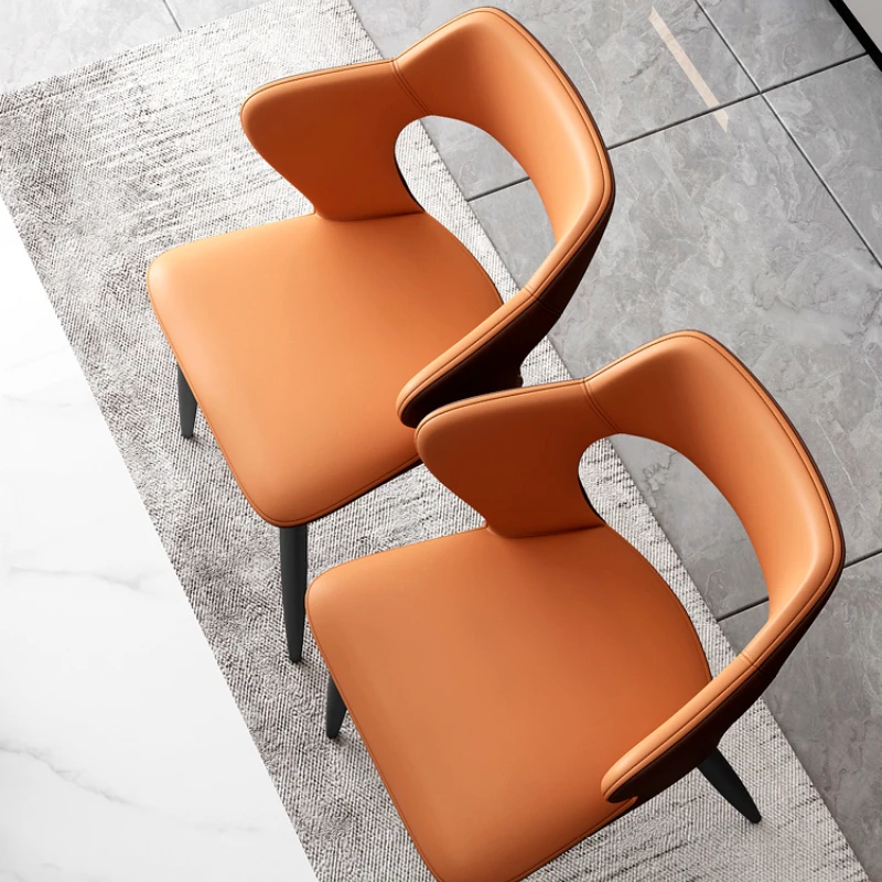 נורדי עור PU כסאות אוכל יוקרתיים סלון מודרני יצירתי כסאות אוכל פנאי כיסאות מטבח, ריהוט חדר האוכל - 3
