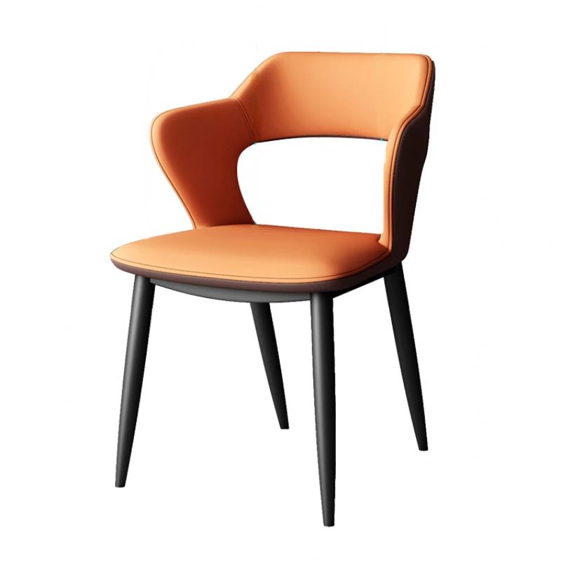 נורדי עור PU כסאות אוכל יוקרתיים סלון מודרני יצירתי כסאות אוכל פנאי כיסאות מטבח, ריהוט חדר האוכל - 5