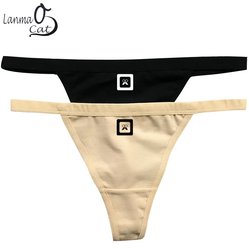סקסית חוטיני תחתוני מצחיק הלבשה תחתונה נוחה G String תחתוני נשים בנות כותנה Panteis הדפסה Underpant - 0