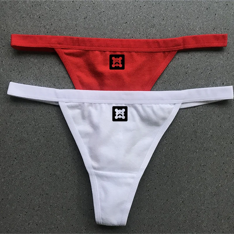 סקסית חוטיני תחתוני מצחיק הלבשה תחתונה נוחה G String תחתוני נשים בנות כותנה Panteis הדפסה Underpant - 1