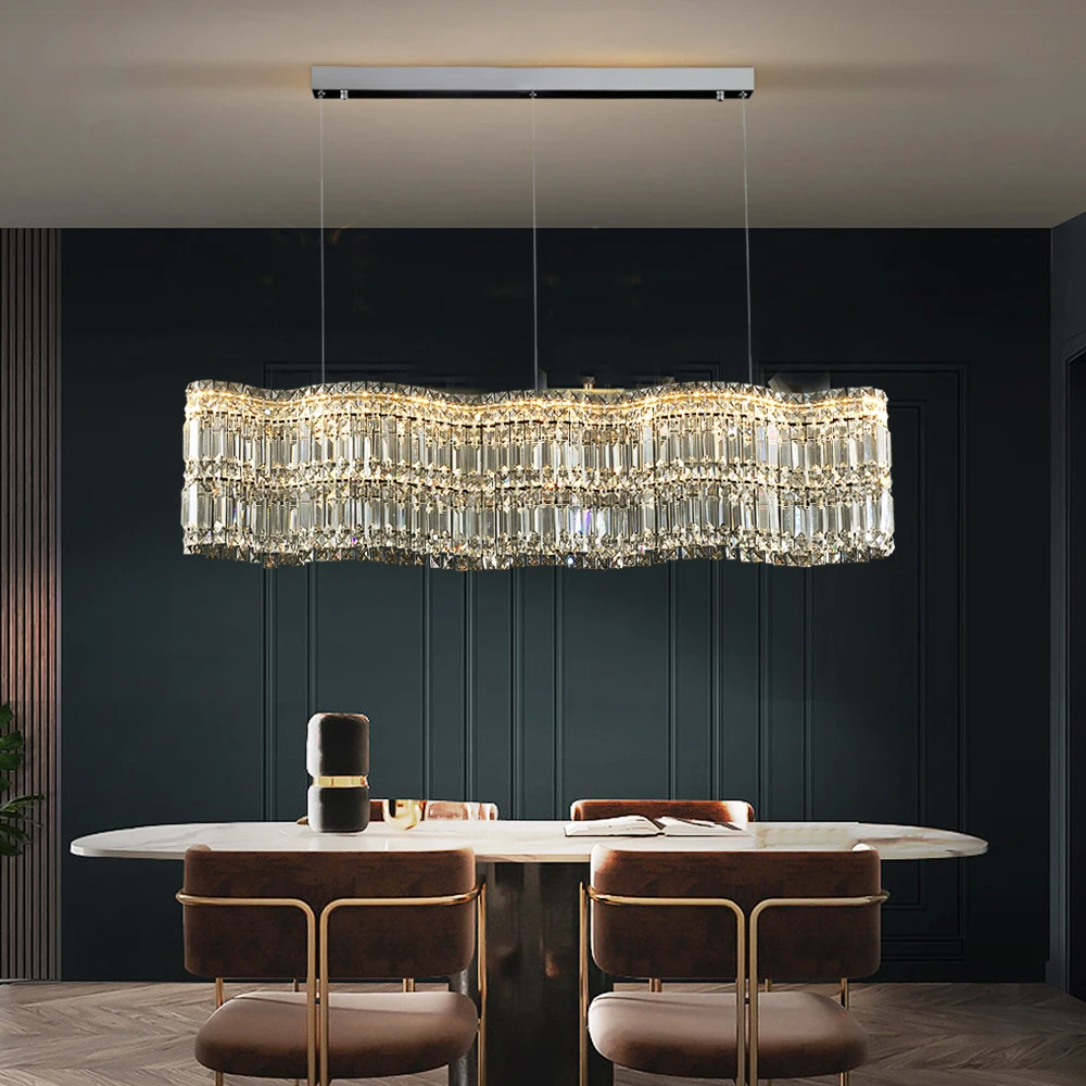עיצוב נברשת קריסטל על חדר אוכל חדש, מודרני led קריסטל מנורת עיצוב הבית קריסטל תאורה עם dimmable - 1
