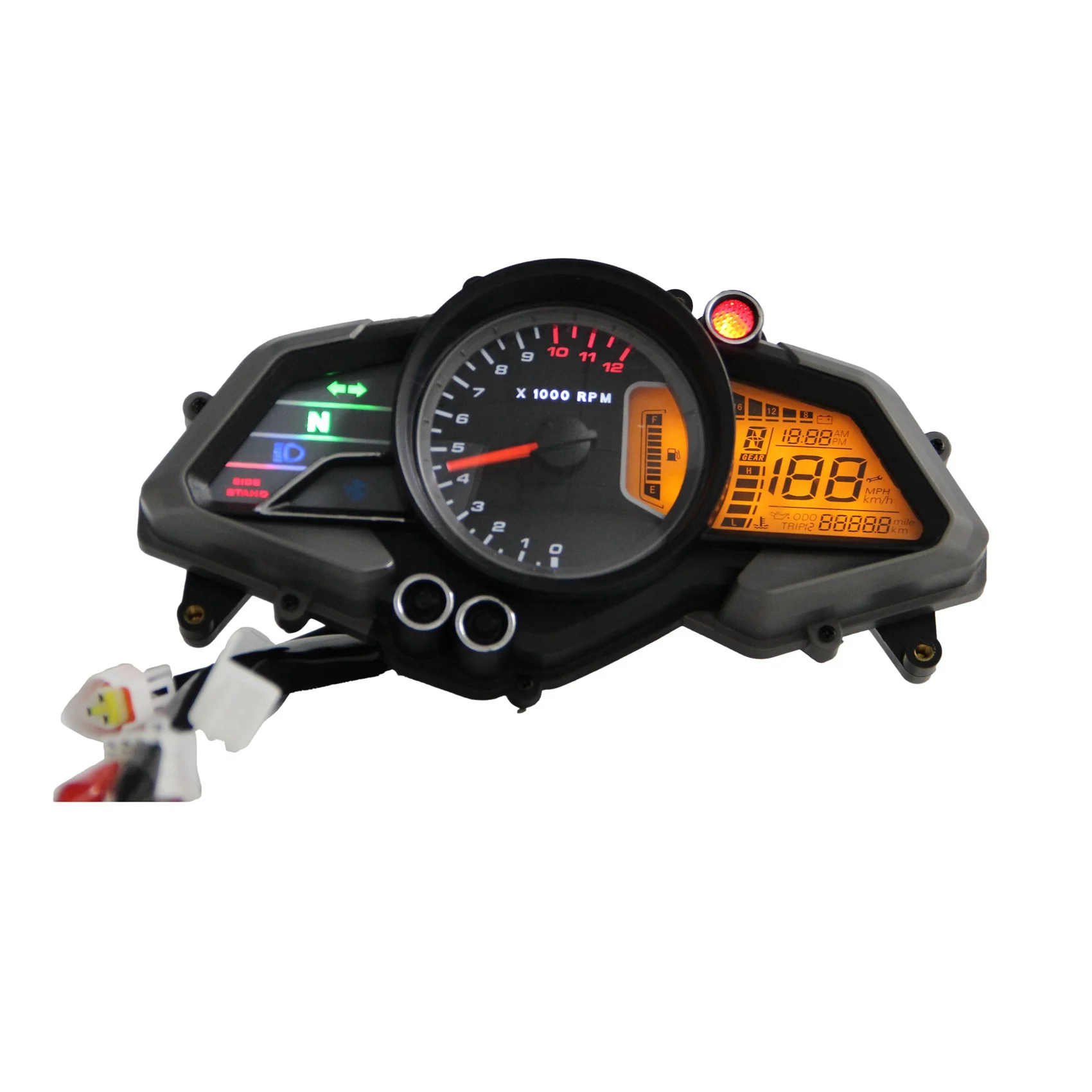 על Bajaj 200NS Tachometer דיגיטלי מד מרחק אופנוע מד מהירות מד מד LCD מכשיר - 1