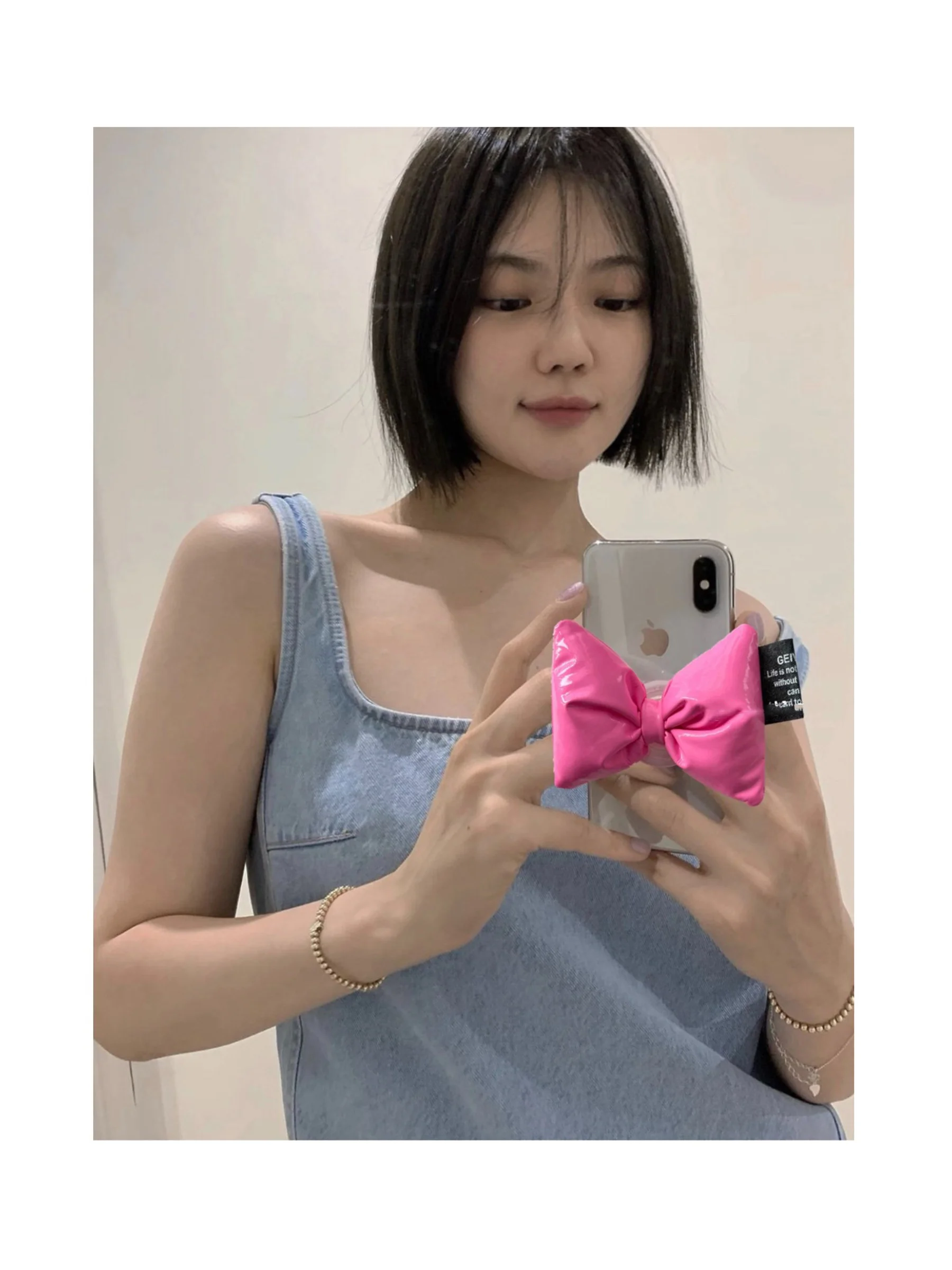 קוריאני Kawaii אסתטי קליפת Rosered קשת טלפון אחיזה טוק Griptok יפן מחזיק טלפון עבור iPhone 14 13 טלפון Pro מקס מחזיק מעמד - 0