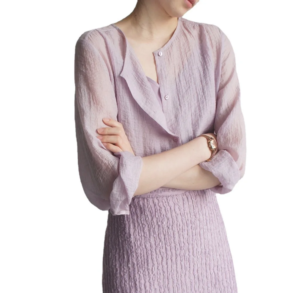 קוריאני נשים שני חלקים חליפות שרוול ארוך העליון קו עם קפלים החצאית סטים אלגנטי גבירותיי פנאי 2023 חדש אלגנטי מזדמנים קיץ - 4