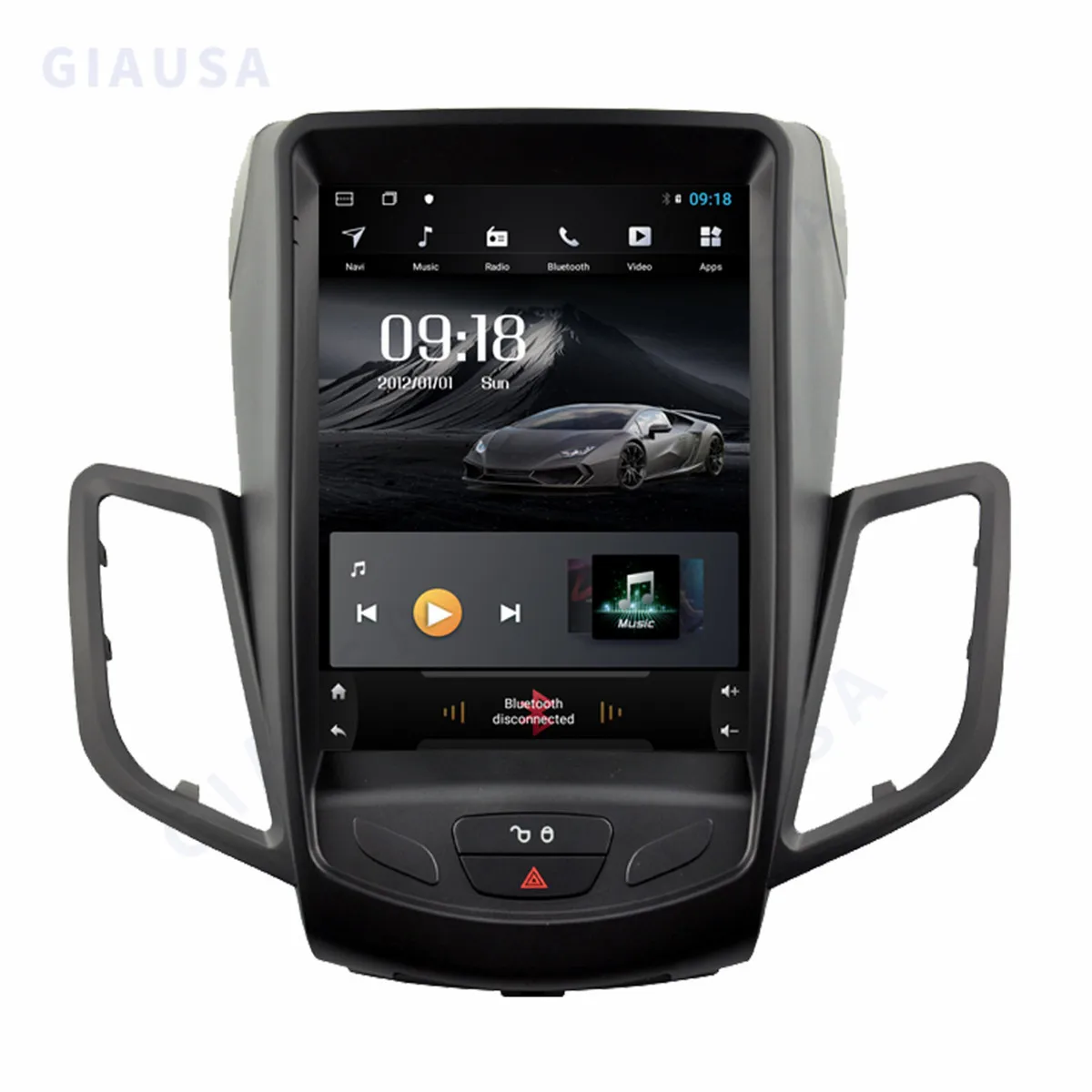 רדיו במכונית על פורד פיאסטה 2009 - 2016 טסלה סגנון מסך נגן מולטימדיה לרכב לשחק חכם מערכת אנדרואיד 13 אוטומטי אודיו - 2