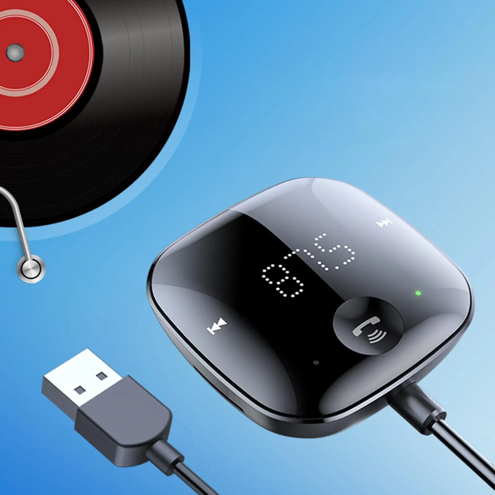 רכב נגן MP3 USB Rechargable קל משקל נוח עבור משפחה, Holdiday מתנות - 3