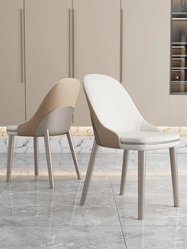 איטלקי מינימליסטי האוכל כיסא מודרני מינימליסטי מזדמן משענת הכיסא אור יוקרה רך תיק רוז זהב האוכל הכיסא