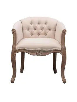 האמריקאי ספה כסא צרפתי מעץ מלא חדר השינה הישן המפורסם האוכל כיסא רטרו קפה בד יחיד טייגר סביב הכיסא