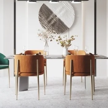 הזרוע יוקרה כסאות אוכל ארגונומי מודרני זהב פאנקי גבוהה כסאות אוכל עיצוב חדר שינה Sedie Pranzo Moderne מרפסת ריהוט