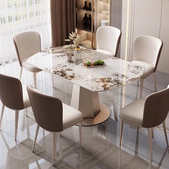 השיש מרפסת שולחן אוכל שולחן נורדי קיר איפור שולחן גדול הלבשה במסדרון Tavoli דה-Pranzo ריהוט חדר האוכל WJ35XP