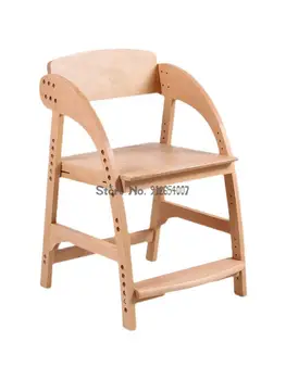 טהור עץ מלא לילדים ללמוד כיסא התינוק משענת כיסא האוכל ספר יסודיים ותיכוניים תלמיד הכיסא מתכוונן