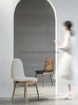 מותאם אישית סקנדינבי מינימליסטי מודרני בד מעצב האוכל הכיסא נטו אדום אופנה ספר כסא עץ מלא הכיסא הביתה צואה