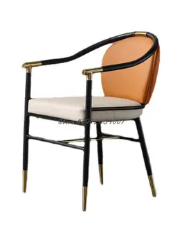 נורדי האוכל כיסא מודרני מינימליסטי אדון הכסא בבית מלון האור עור יוקרתי, אמנות תה, שולחן כיסא באיכות גבוהה עיצוב