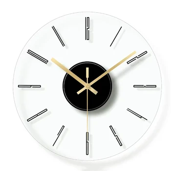 נורדי זכוכית שעון קיר שקט מודרני שקוף שעונים שעונים עיצוב הבית Decors השינה Miroir מטבח, סלון, חדר קישוט