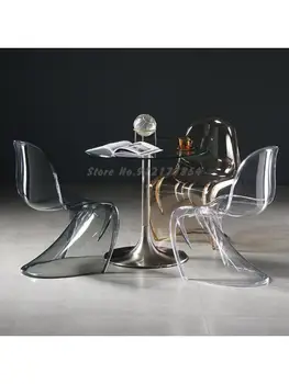 נורדי מעצב פן דונג הכיסא יצירתי אקריליק האוכל הכיסא רוח קריסטל איפור צואה נטו אדום שקוף הכיסא