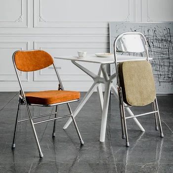 נורדי קטיפה כסאות אוכל למסעדה בבית ריהוט יצירתיים כיסא מתקפל קטן פשוט דירה משענת כיסא פינת אוכל Z