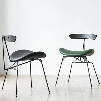 נורדי רטרו סגנון תעשייתי האוכל כיסא פשוט דירה הביתה ברזל יצוק מעצב הכיסא משענת ומתן פנאי הכיסא