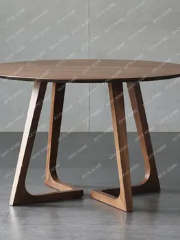 נורדי שולחן עגול מעץ מלא שולחן משפחתי שולחן קטן בסלון פשוטה מודרני שולחן אוכל ריהוט פינת אוכל עגול muebles