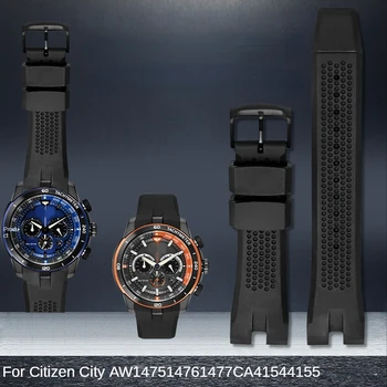 סיליקון לצפות רצועה על אזרח Aw1475 1476 1477 Ca4154 4155 מעוקל חריץ להקת שעון שחור אביזרים 24mm צמיד