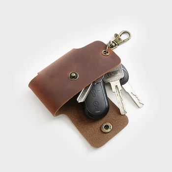 עור אמיתי המפתח הארנק לגברים זכר וינטג ' סוס משוגע פרה רכב קטן, מחזיק תיק תיק פאוץ ארגונית משק הבית.