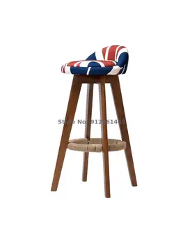 עץ מלא בר כיסא בר כיסא בר כיסא כיסא גבוה פשוטים מודרני כסא בר משק הבית דלפק קבלה רגל גבוהה צואה