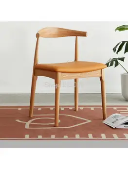 עץ מלא קרן הכיסא מחקר מחקר המשרד רך הכיסא תיק מודרני מינימליסטי הביתה המסעדה האוכל חזרה לכיסא