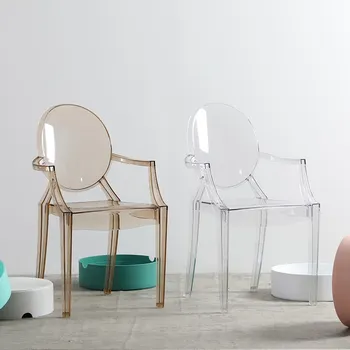 פלסטיק שקוף כסאות אוכל מטבח עצלן מעצב השינה, האוכל, כסאות קמפינג מרפסת היד Sillas האחורית רהיטים
