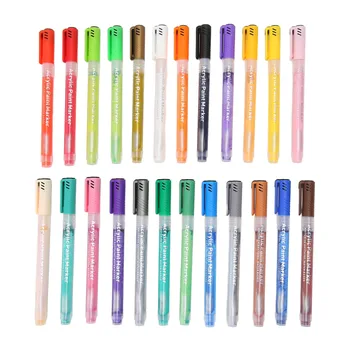 צבע אקרילי עטי סמן בשימוש נרחב עמיד למים סיבים החוד צבע אקרילי עטים 24 צבעים עבור התלמיד על זכוכית