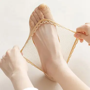 צבע מוצק רשת גרביים דק חלול בלתי רשת דייגים גרביים מכותנה סיליקון הזרקת גרב נעלי נשים