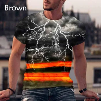 קיץ אופנה מגניב חיצונית רחוב צמרות 3D בגדי גברים 7 סגנונות ברק גרפי חולצות
