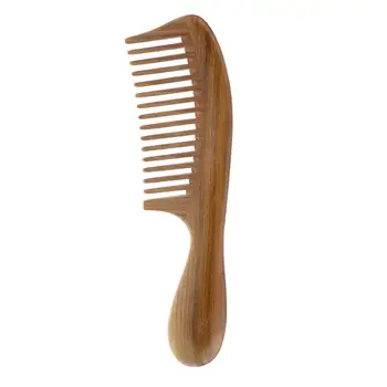 רחב מסרק מעץ - אנטי עיסוי עץ קומבס - מסרק עבה, מתולתל שיער גלי Detangling - טיפוח השיער